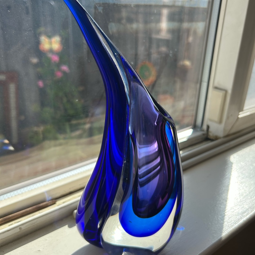 Elegant Blue Murano Glass Sculpture